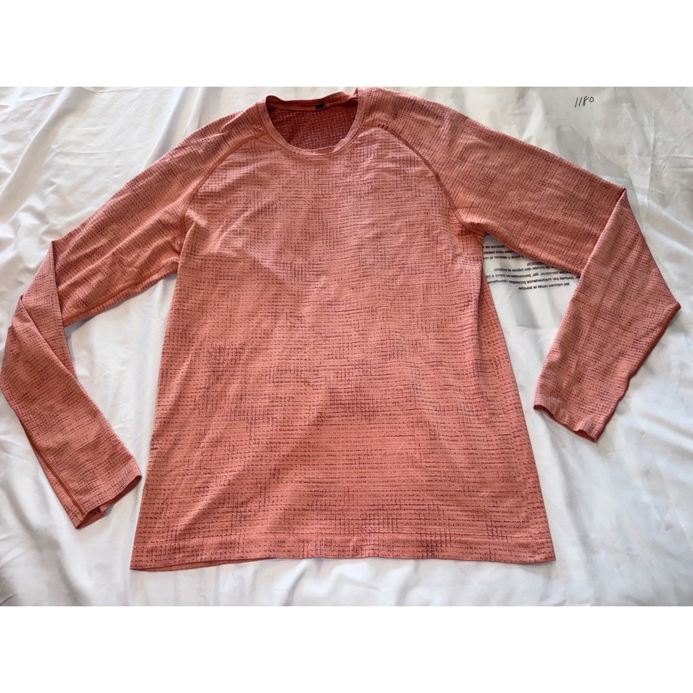 Lululemon Swiftly Tech Long Sleeve Shirt Coral Pink Heathered Women Size 8